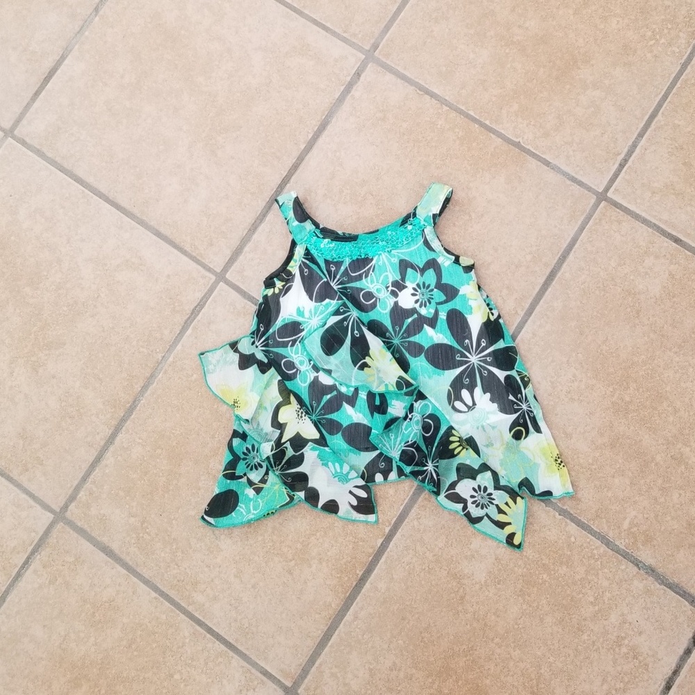 Little Girls Floral Tank Top